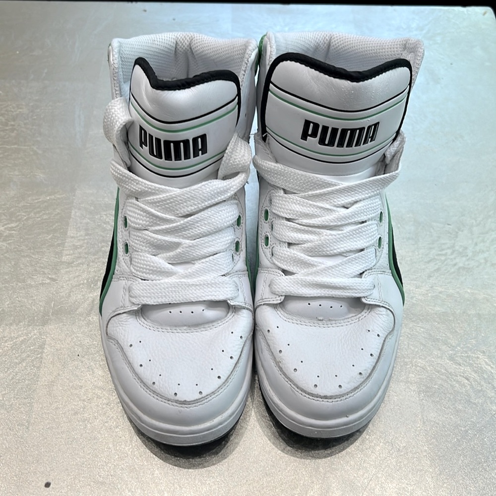 Size 8.5 US Mens Puma High Tops with Neon Green Trim